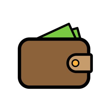 Cüzdan simgesi finansal konsept tasarım vektör çizimi