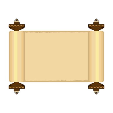 Tevrat İncili parşömen simgesi. Yahudi kutsal kitabı geleneksel sembolü. Vektör illüstrasyonu. 