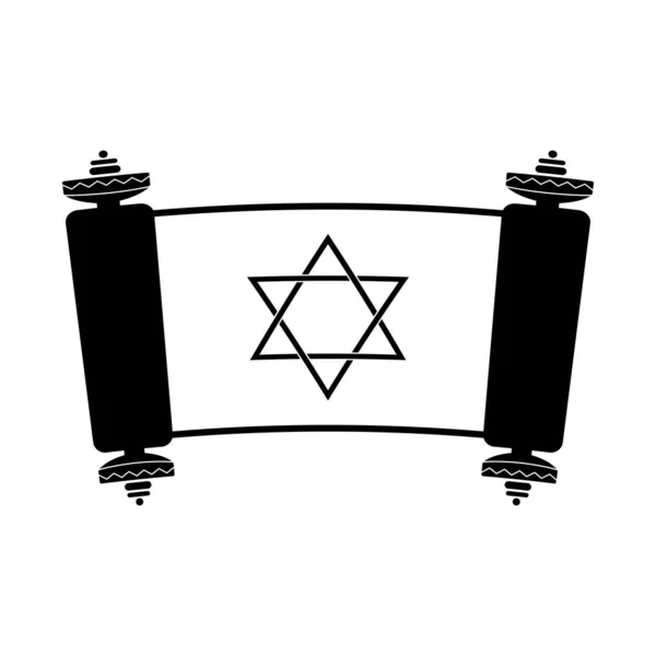 トーラーアイコン ダビデの星のシンボルを持つユダヤ教の聖書 分離ベクトル図 — ストックベクタ