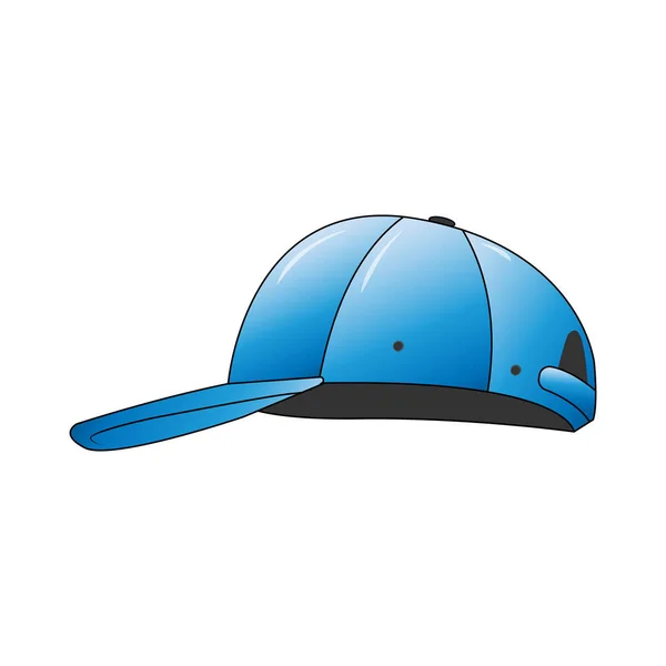 蓝色帽子图标 棒球帽标志 在白色背景上孤立的向量图 — 图库矢量图片