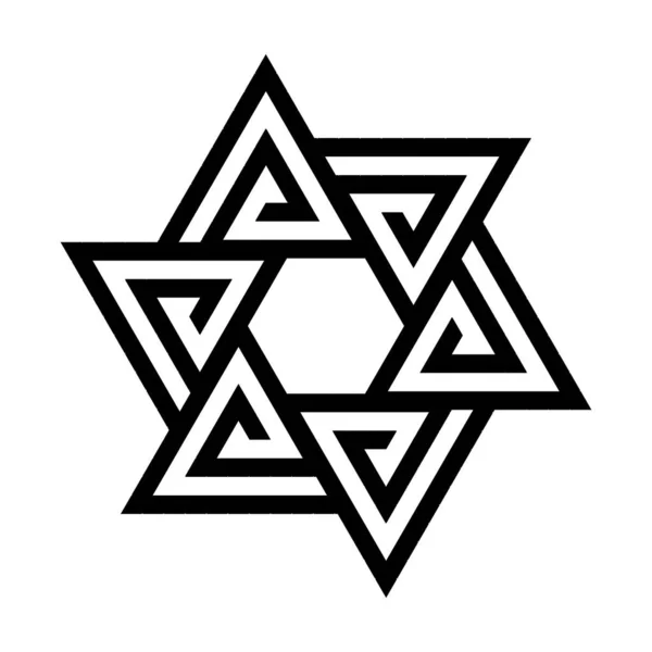 三角形六角形最小ロゴデザイン 白地に分離された抽象ベクトル図 — ストックベクタ