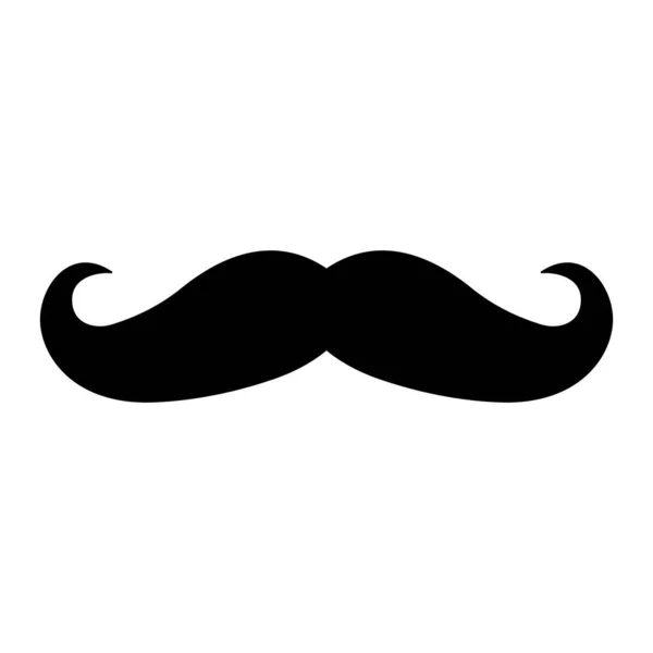 胡子图标 理发店或嬉皮士黑色符号 在白色背景上孤立的向量图 — 图库矢量图片