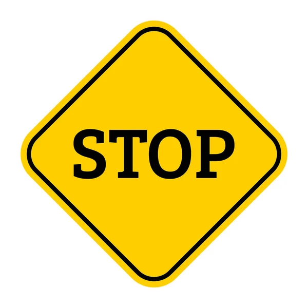 標識の交通アイコンを停止します 黒と黄色の危険道路標識記号 ベクターイラスト — ストックベクタ