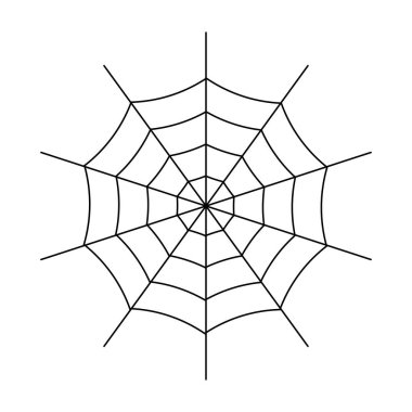 Örümcek ağı simgesi. Ürkütücü veya ürkütücü cadılar bayramı konsepti vektör çizimi.