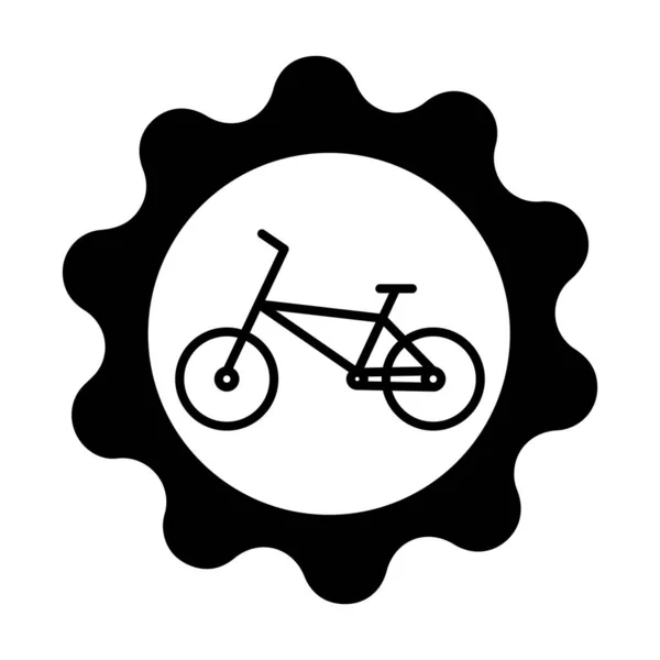 Fahrrad Und Zahnradsymbole Fahrradwerkstatt Konzept Schwarzer Vektor Illustration Auf Weißem — Stockvektor