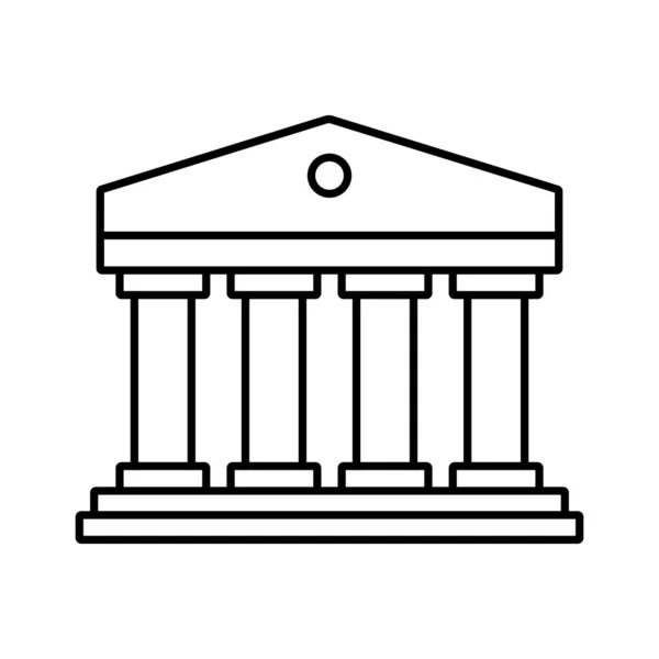 Clásico Icono Construcción Columnas Romanas Instituto Financiero Banco Museo Universidad — Archivo Imágenes Vectoriales