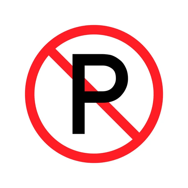 駐車場のアイコンなし 駐車禁止区域の警告標識 ベクターイラスト — ストックベクタ