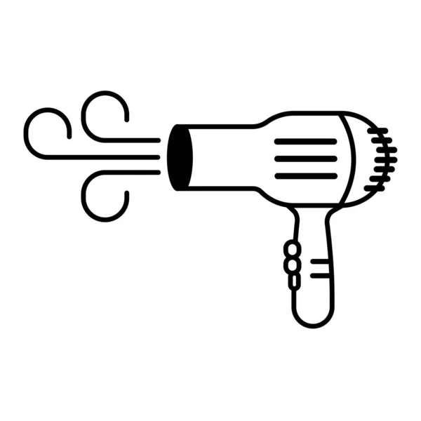 Ícone Secador Cabelo Barbeiro Ventilador Calor Aparelho Salão Beleza Ilustração —  Vetores de Stock