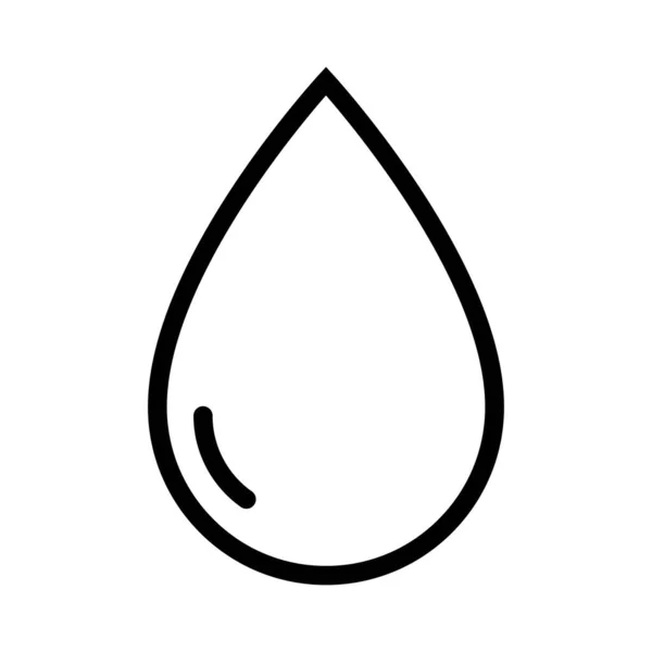 Icono Gota Agua Línea Gotea Símbolo Negro Ilustración Vectorial Aislada — Vector de stock