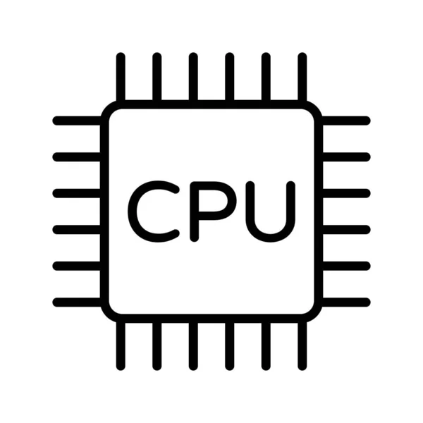 Cpu计算机硬件部分存储器和速度图标 手机技术元件的符号 在白色背景上孤立的向量图 — 图库矢量图片