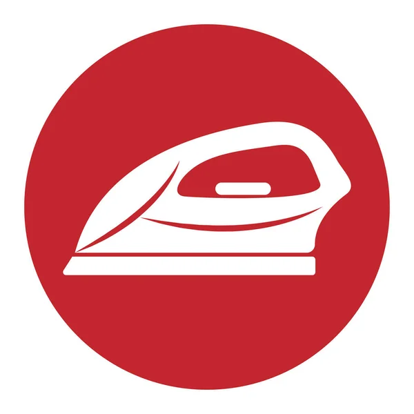 Roupas Ferro Símbolo Branco Círculo Vermelho Ilustração Vetorial Isolada Sobre —  Vetores de Stock