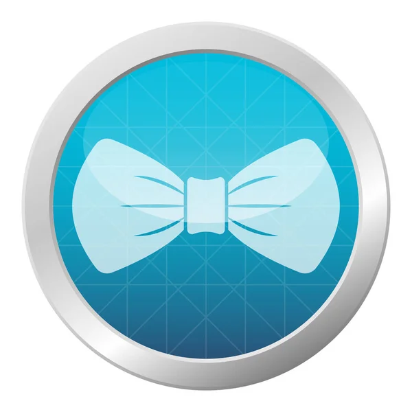 Bow Tie Gentleman Icon Light Blue Shiny Circle Frame Sign —  Vetores de Stock