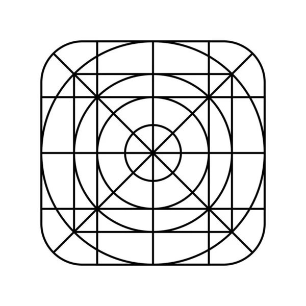 Сітка Настанов Щодо Логотипу Програми Символ Програми Інтерфейсу Користувача Закруглений — стоковий вектор