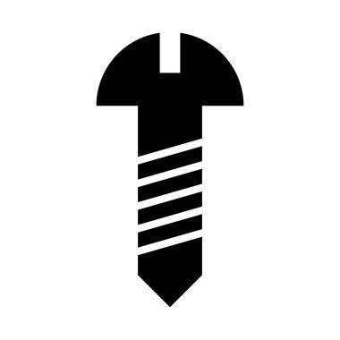 Beyaz arkaplanda izole edilmiş simge. Sanayi mekanik vida sembolü. Vektör illüstrasyon düz tasarım biçimi.