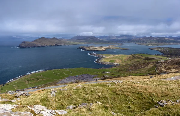 İrlanda'da, arka planda dağlar manzara