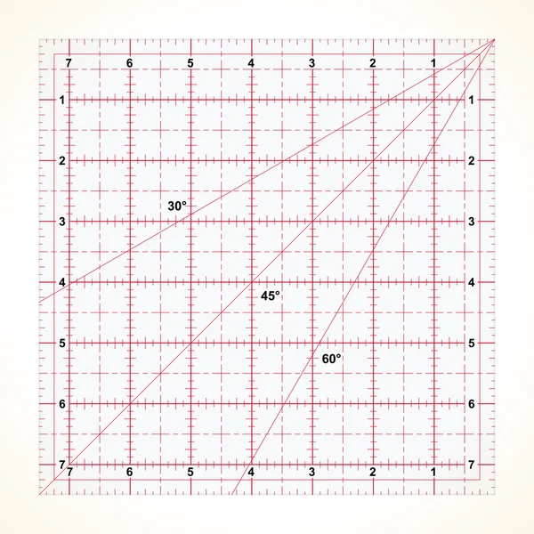 Règle transparente carrée pour matelassage — Image vectorielle