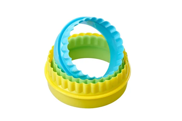 Cortadores Circulares Plástico Doble Cara Para Galletas Cortados — Foto de Stock
