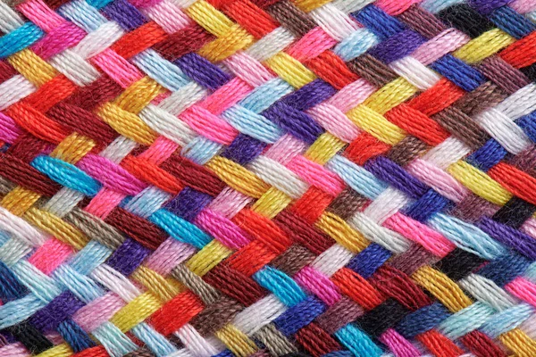 Braid Multi Colored Sewing Threads Macro Photography — Stock Photo, Image