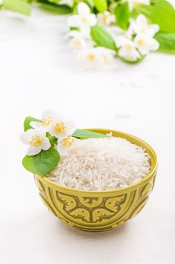 Bowl with rice jasmine clipart