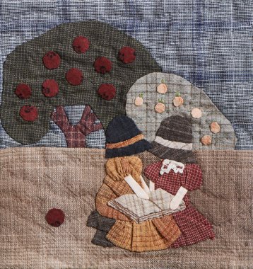 Sunbonnet dava aplike yorgan detay