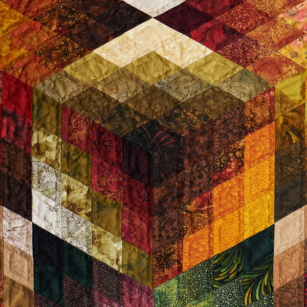 Detail of the quilt from diamond pieces — Stock Photo, Image