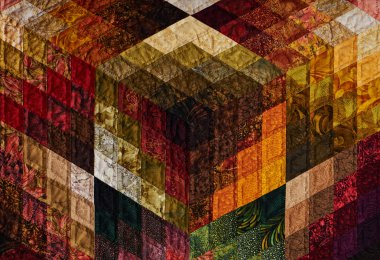 Elmas parçalardan yorgan detay