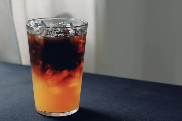 Склянка Крижаної Чорної Кави Кафе — стокове фото