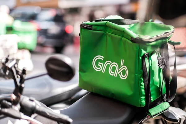 Grab Food Ist Ein Essenslieferdienst Bangkok City Thailand November 2020 — Stockfoto