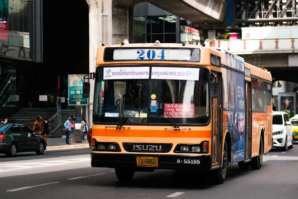 Public Bus Transportation Bangkok City Thailand Nov 2020 — Stock Photo, Image