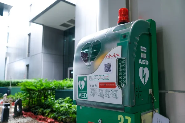 Aed Automatyczny Defibrylator Zewnętrzny Bangkok Tajlandia Kwietnia 2021 — Zdjęcie stockowe