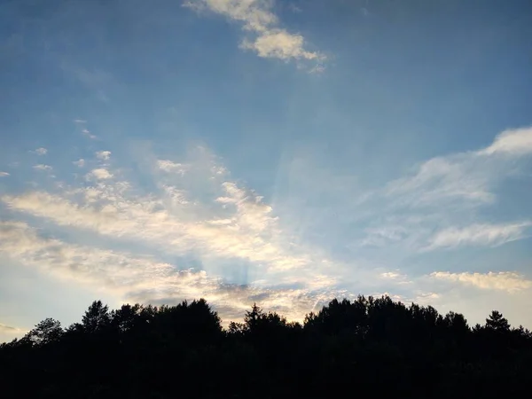 Hermoso Atardecer Sobre Campo —  Fotos de Stock