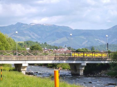 Nehir şehrindeki köprünün manzarası