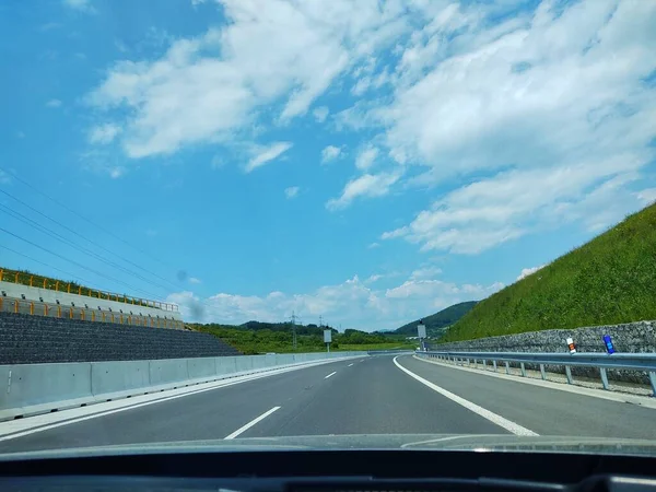 Weg Stad Met Blauwe Lucht — Stockfoto