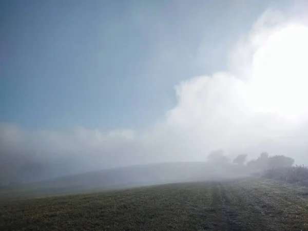 Úžasná Příroda Krajina Mlhavém Počasí — Stock fotografie