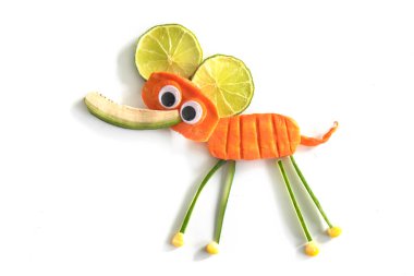 Beyaz arka planda şirin küçük bir fil