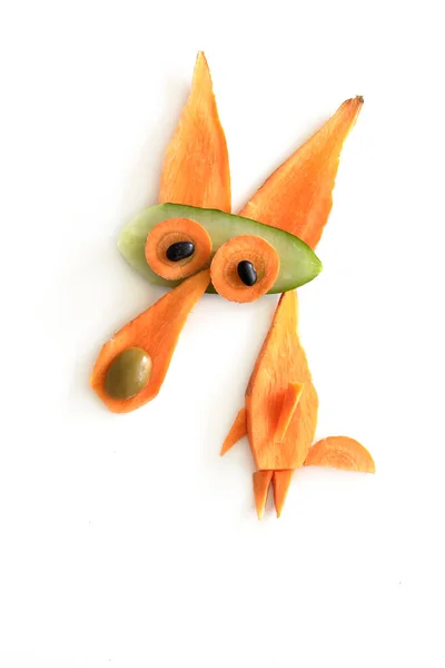 Смішна Лисиця Моркви Огірка — стокове фото