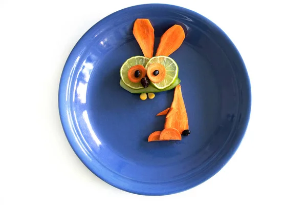 Смішний Кролик Моркви Огірка — стокове фото