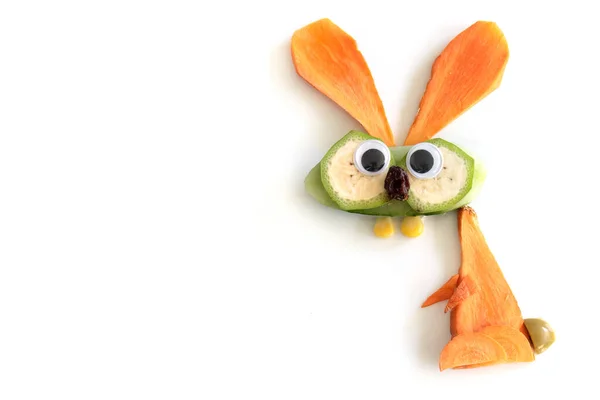 Смішний Кролик Моркви Огірка — стокове фото