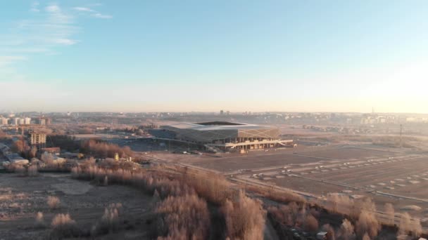 Lviv, Ukrajna Arena Stadion drón — Stock videók