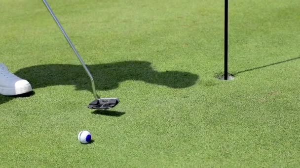 Recreación al aire libre Estilo de vida Actividad Profesional Golf Jugando Hombre Caucásico — Vídeos de Stock