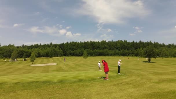 Luchtfoto van de golfbaan — Stockvideo