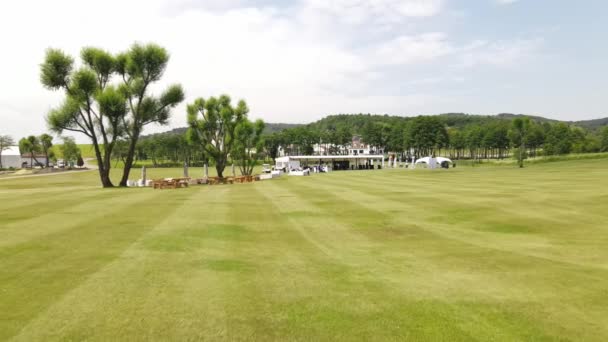 Vista aérea do campo de golfe — Vídeo de Stock