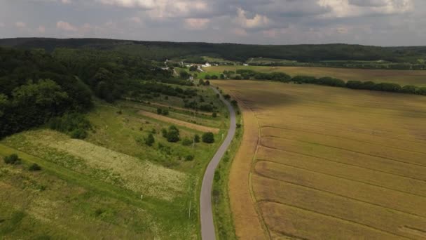 Küçük Estonya kasabasındaki yeşilliklerin hava görüntüleri. Manzaralı şehrin güz havası üstgeçidi. — Stok video