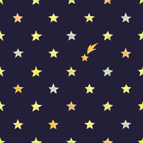 Motif avec étoiles brillantes — Image vectorielle