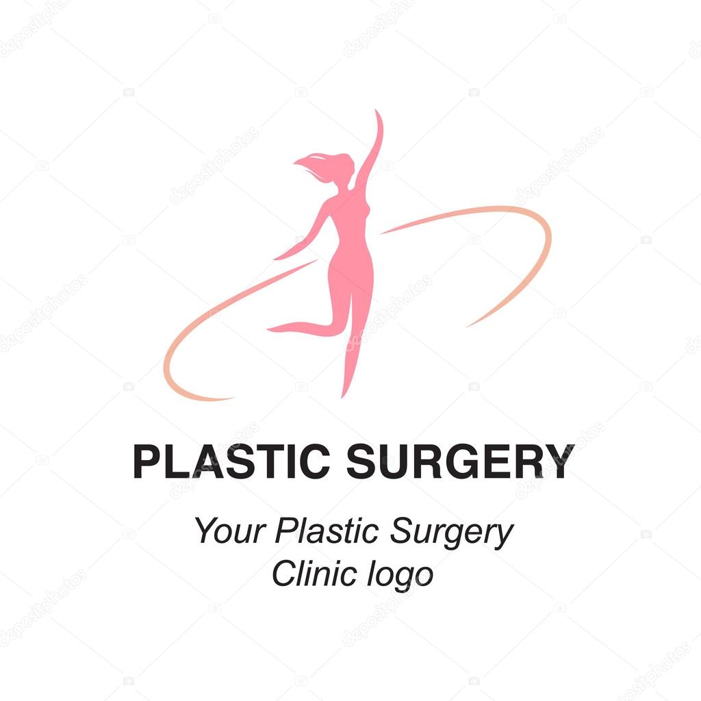 Vector illustration of stylized young woman gracile body, can be used as a logo for plastic surgery clinics