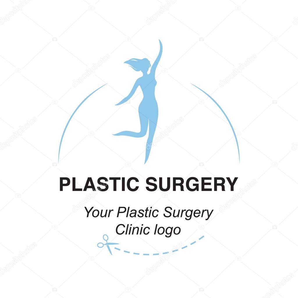 Vector illustration of stylized young woman gracile body, can be used as a logo for plastic surgery clinics