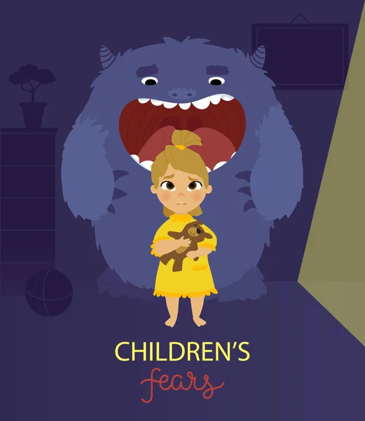 Affiche Craintes des enfants — Image vectorielle