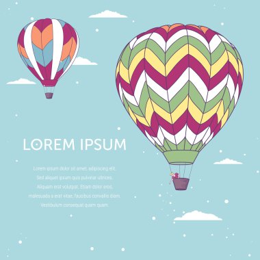 Sıcak hava balonları şablonu