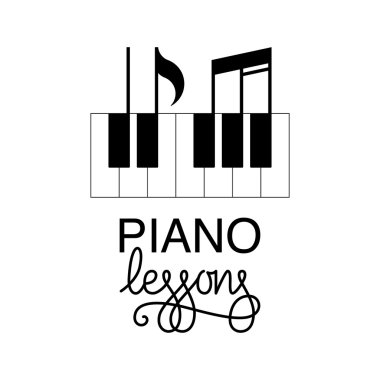 Piano lessons logo clipart