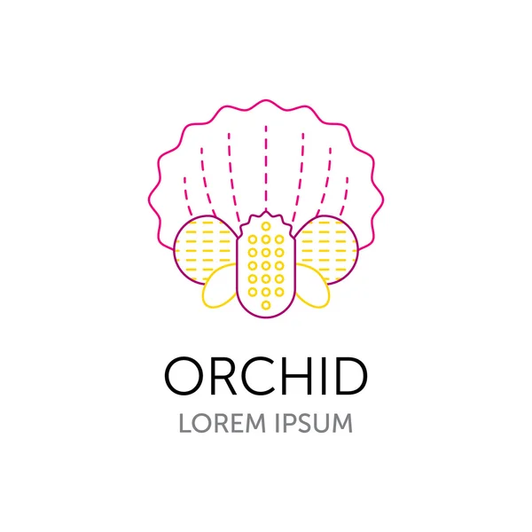 Logo flor orquídea — Archivo Imágenes Vectoriales